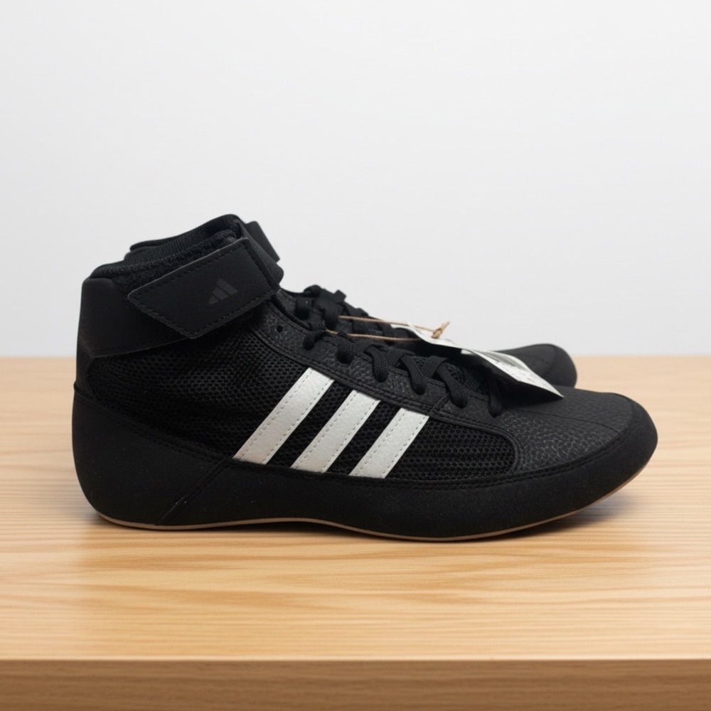 NWT Adidas HVC Wrestling Shoes AQ3325 Combat Grappling Black White Mens 7.5
